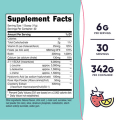 Nutricost BCAA Women label front, gluten-free and non-GMO energy for workouts.