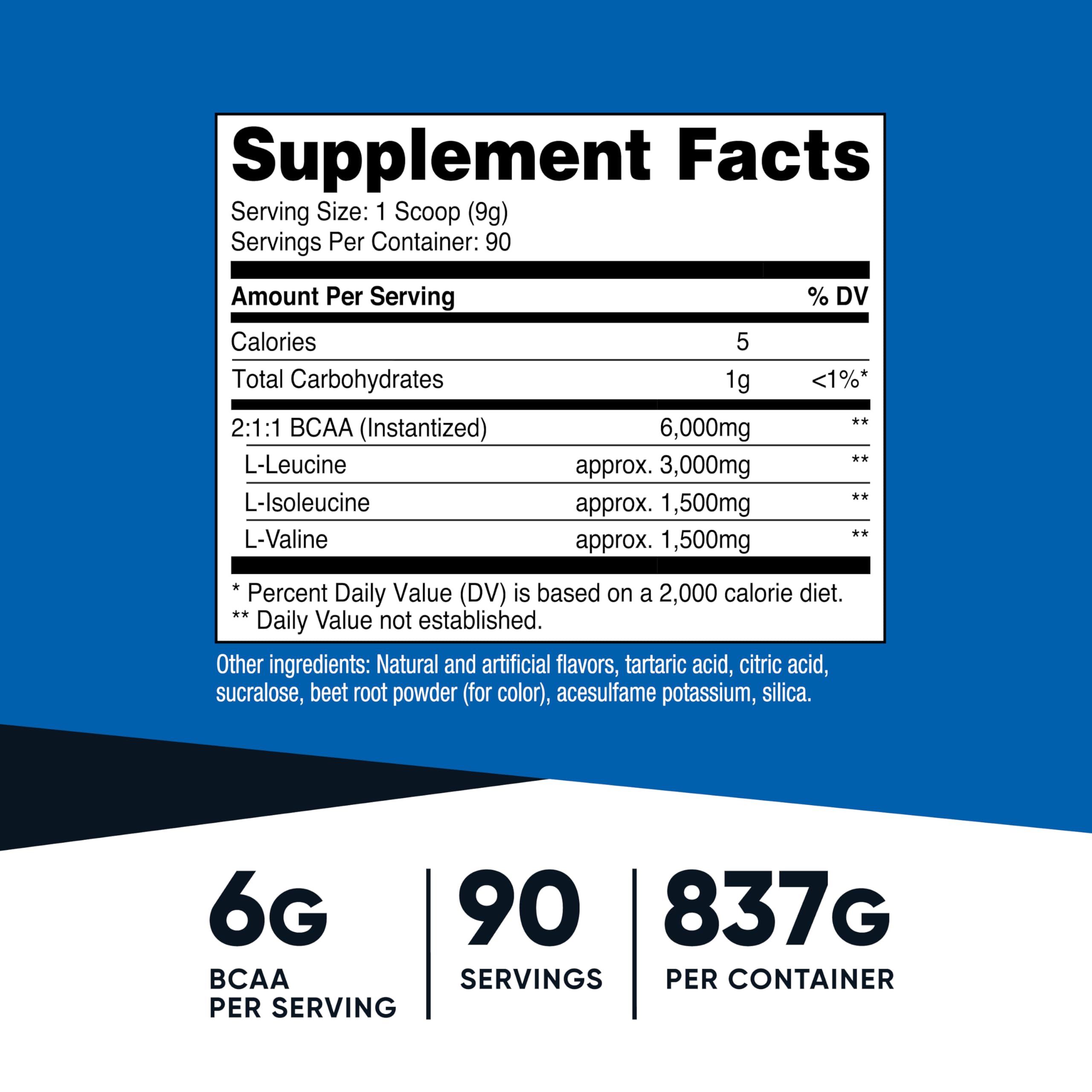 Nutricost BCAA Watermelon scoop next to powder for convenient pre/post workout use.