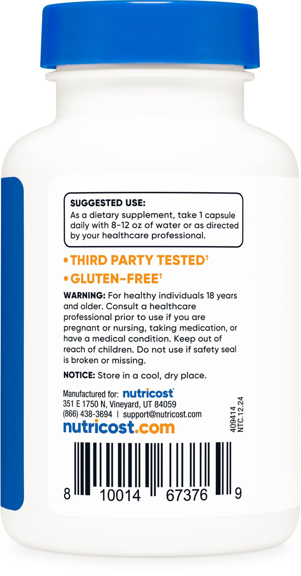 Nutricost Benfotiamine 300mg pack-of-2 packaging showcases NSF GMP facility adherence.