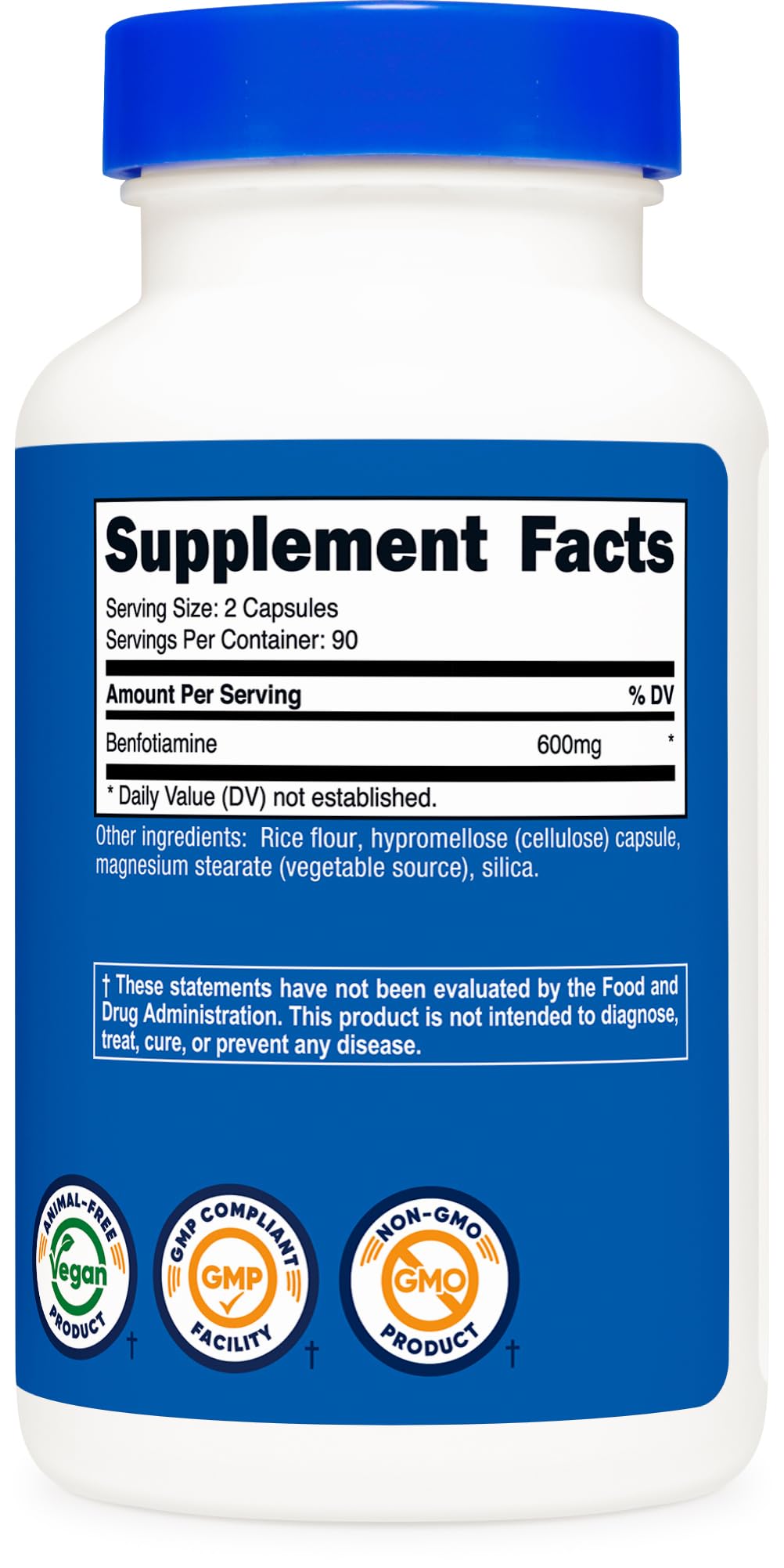 Nutricost Benfotiamine manufactured in NSF GMP FDA registered facility.
