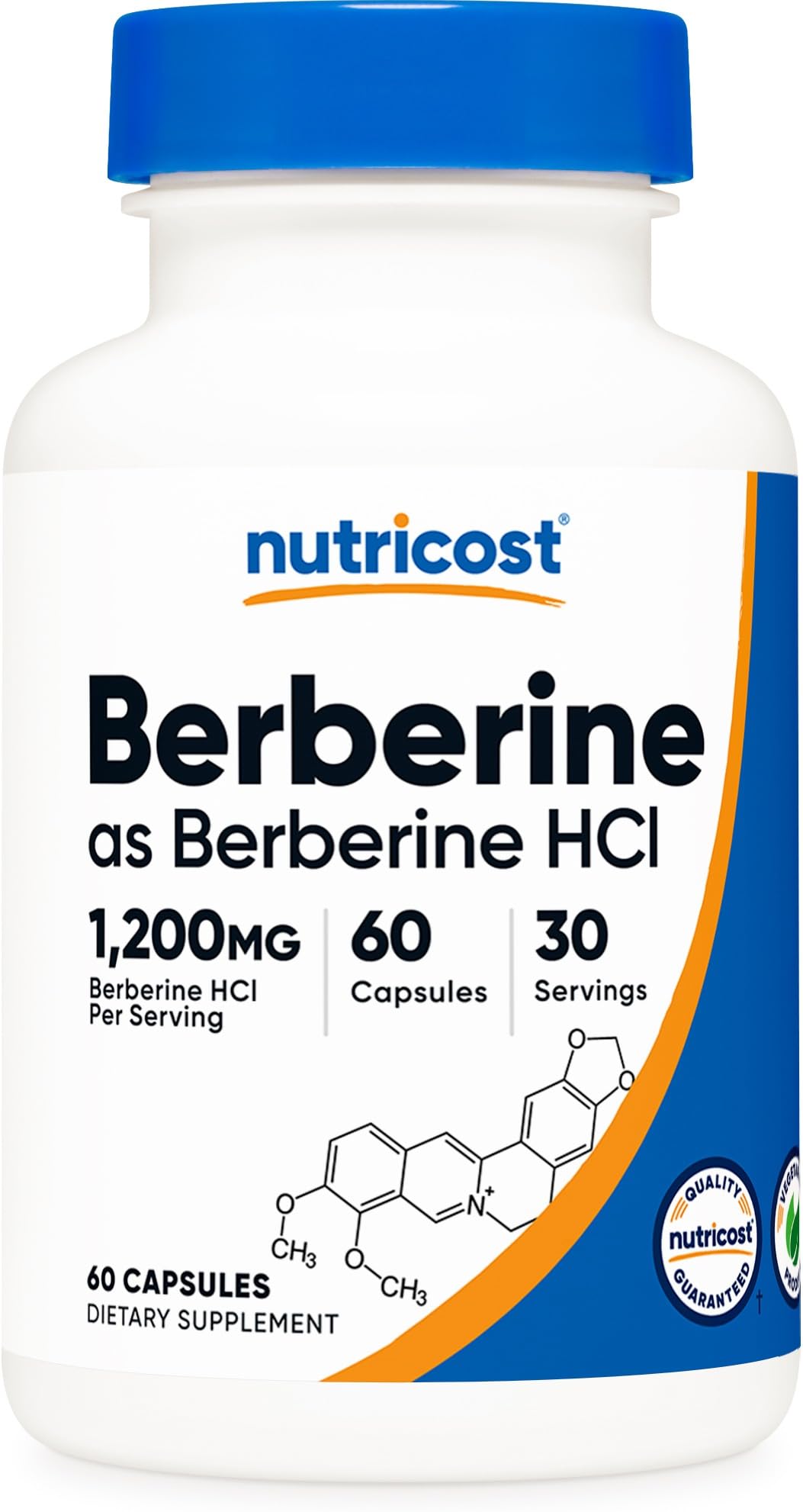 Nutricost Berberine HCl 1200mg bottle front for daily wellness