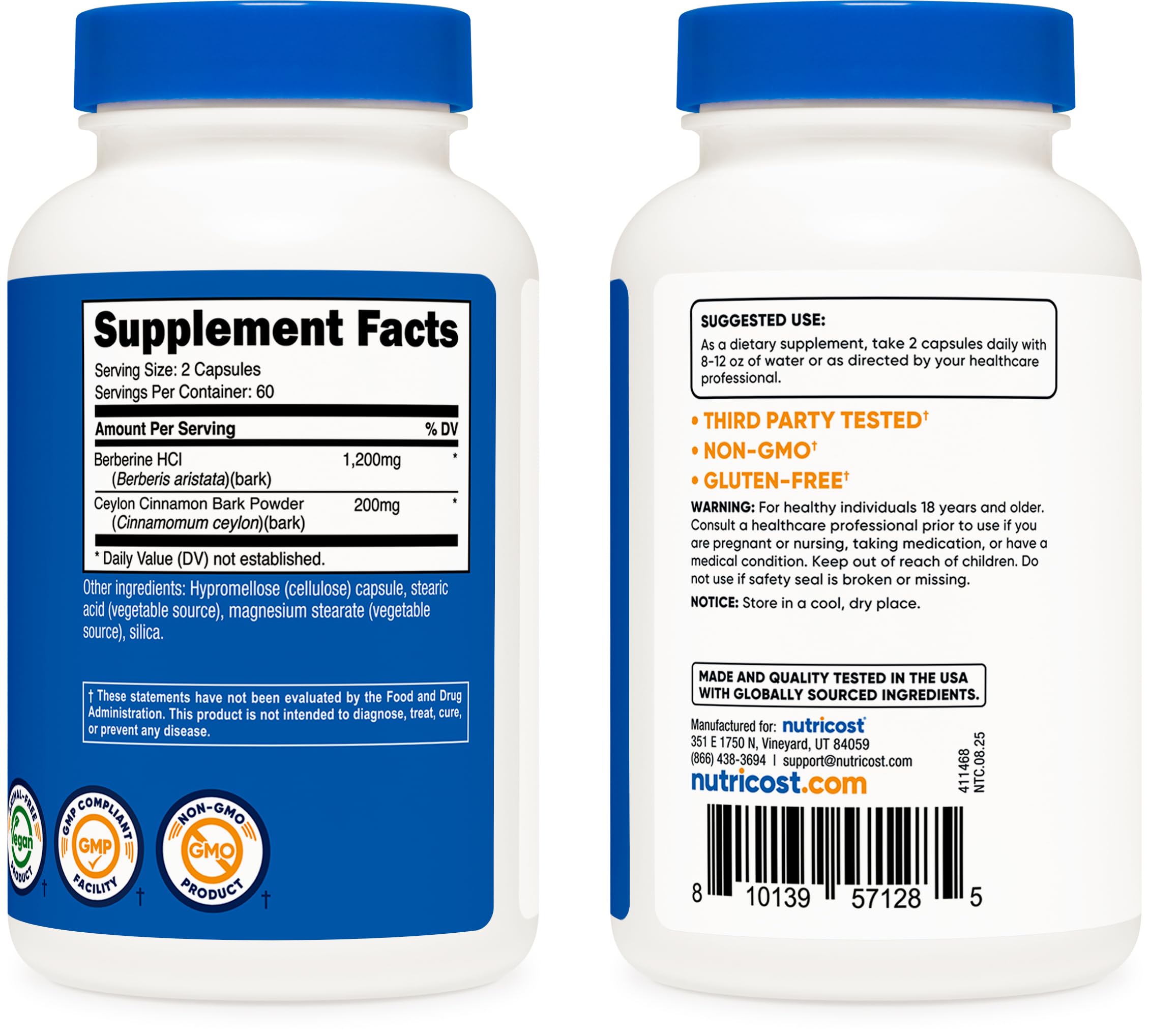 Nutricost packaging label detail showing ingredient information