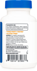 Nutricost Beta Glucan label highlights gluten-free and non-GMO ingredients.