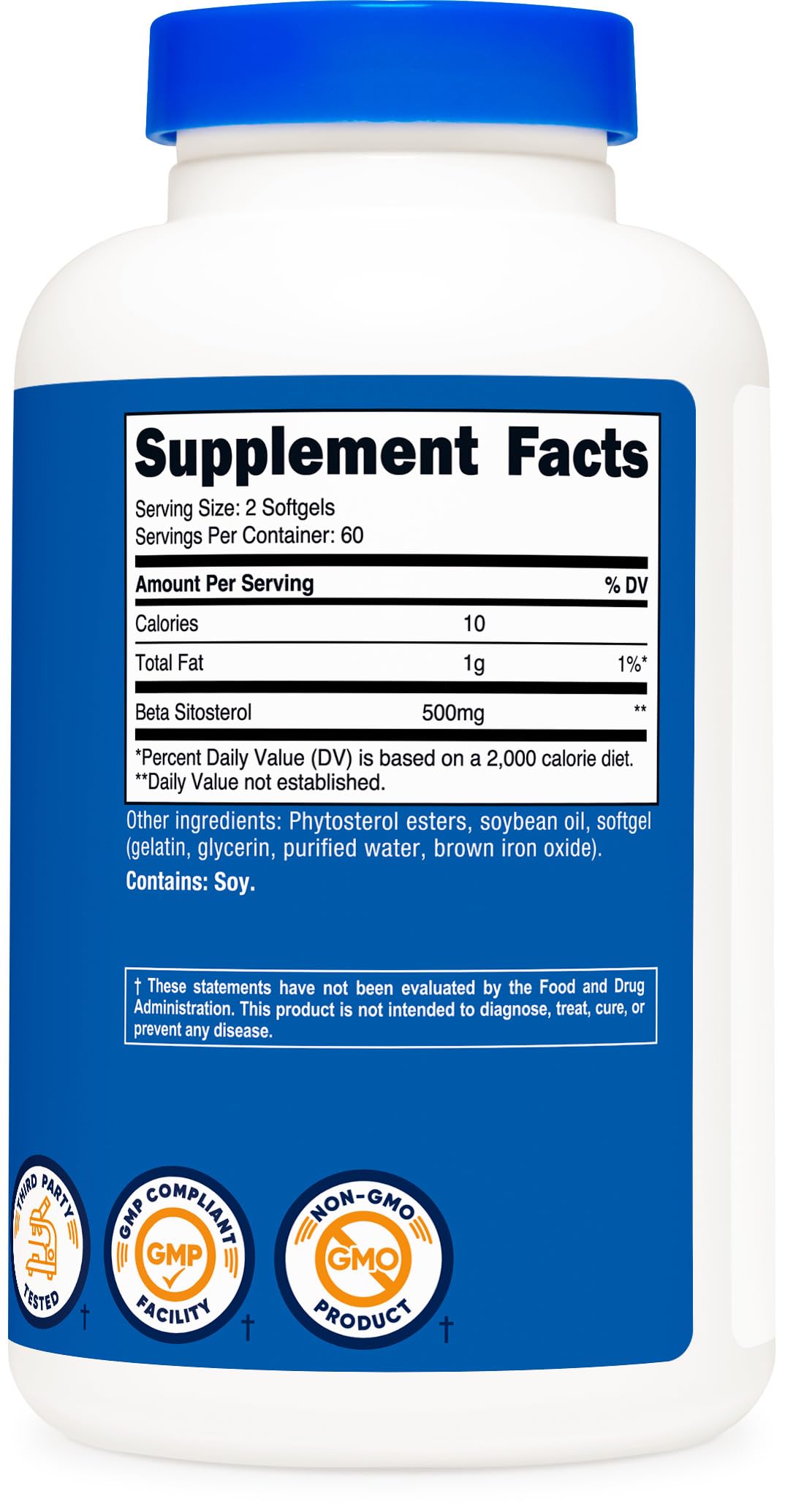 Nutricost Beta Sitosterol bottle with NSF facility quality badge.
