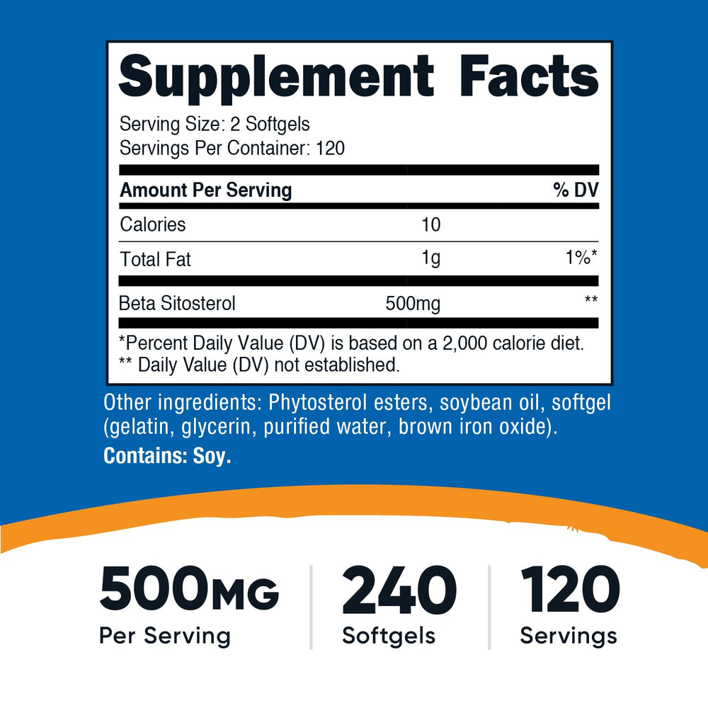 Nutricost Beta Sitosterol softgels closeup for easy daily use