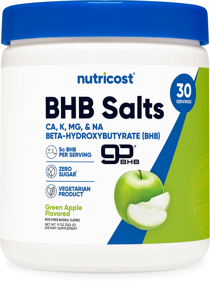 Nutricost front label showing green apple flavor and 30 servings benefit