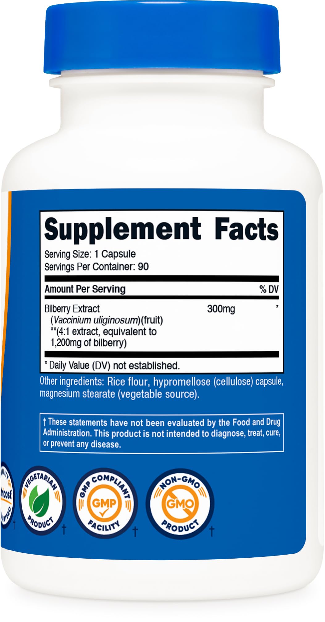 Nutricost Bilberry capsules being taken with water for daily use