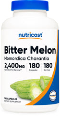 Nutricost Bitter Melon bottle showing 600 mg per capsule for daily use.