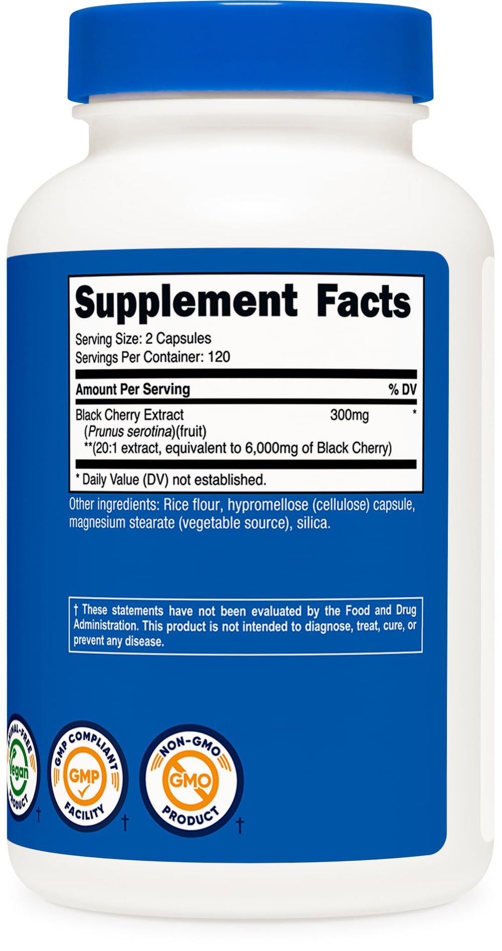 Nutricost Black Cherry Extract facility certifications image indicating quality standards.