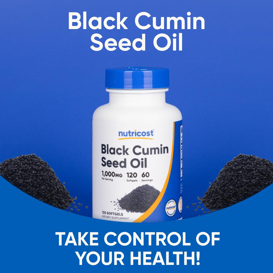 Nutricost Black Seed Oil bottle on display in GMP-certified facility context