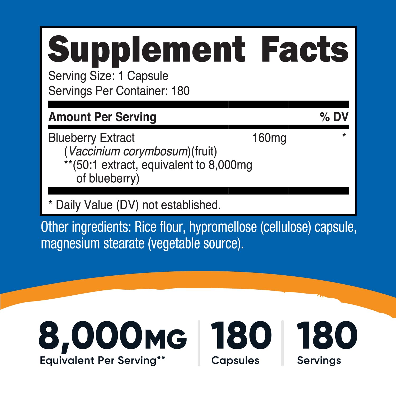 Nutricost Blueberry Extract capsules ready for daily routine