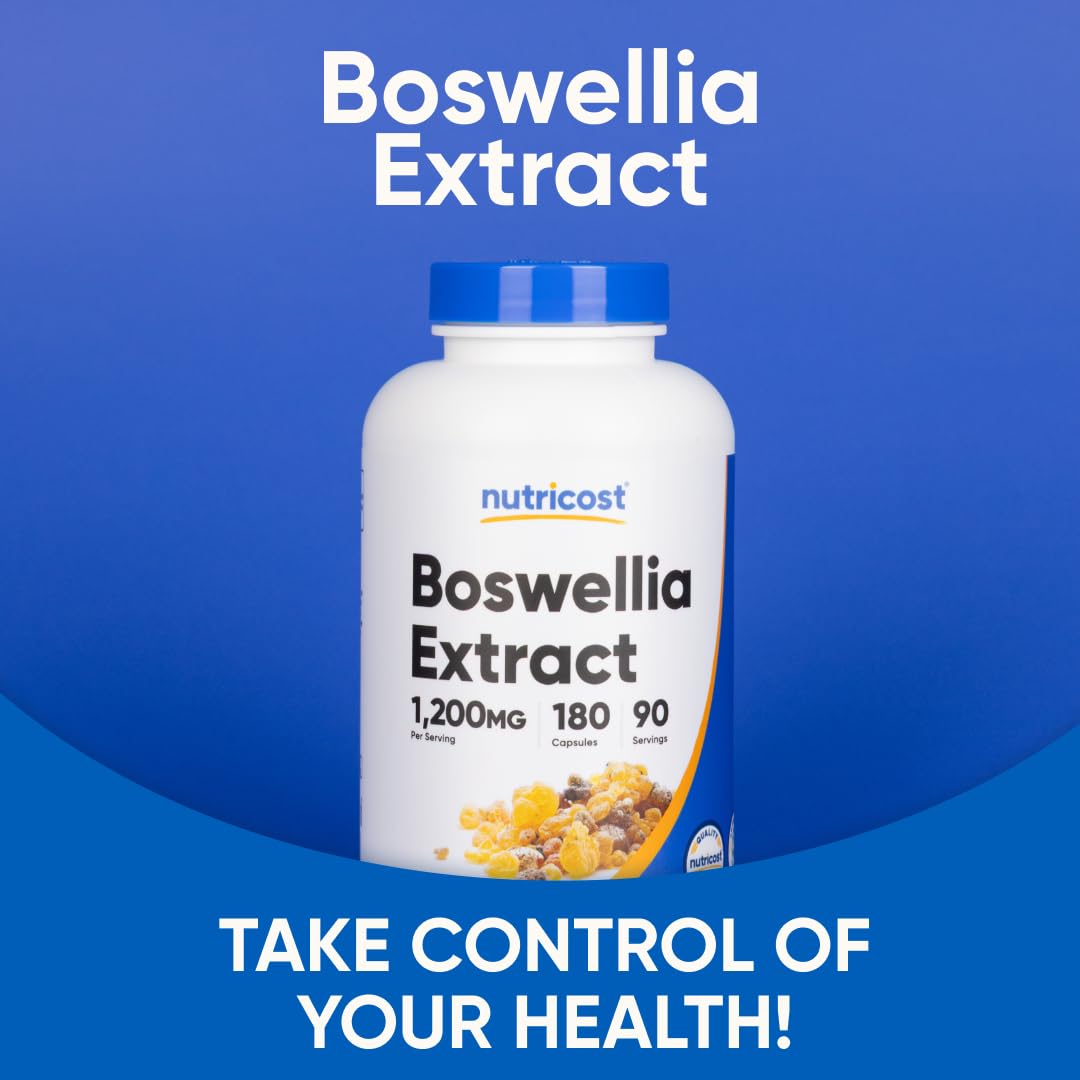 Label details showing 1,200 mg per serving for Nutricost Boswellia.