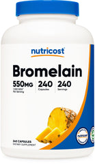Nutricost Bromelain bottle front showing plant-based enzyme wellness.