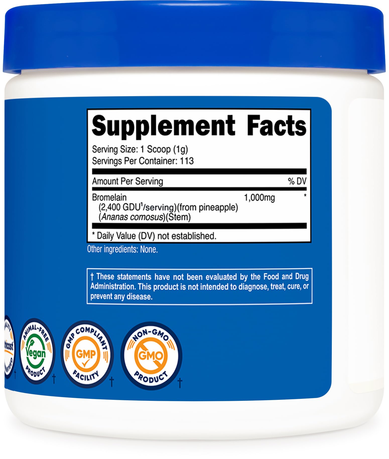 Package display of Nutricost Bromelain Powder ready for shelf.