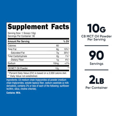 Nutricost C8 MCT Oil Powder scoop included for precise daily serving.