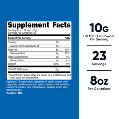 Nutricost C8 MCT powder scoop showing convenient 23-serving measure.