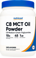 Nutricost C8 MCT Oil Powder tub for simple high-C8 supplementation.
