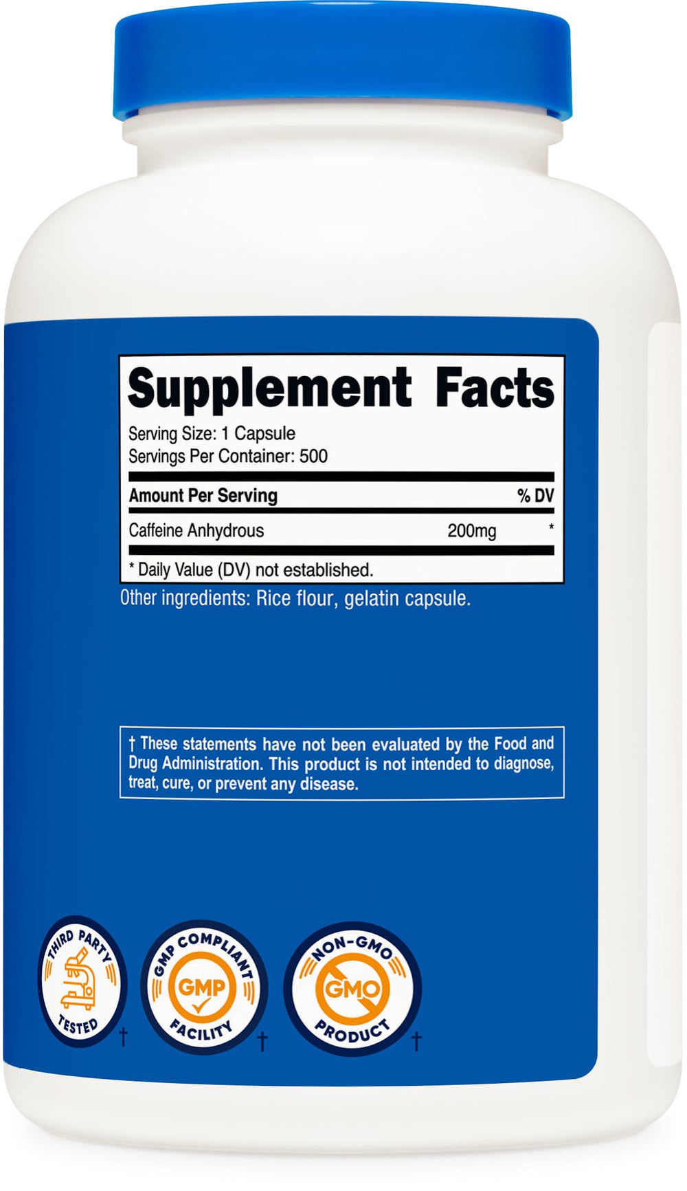Nutricost Caffeine Pills in a gym bag ready for workouts and quick energy.