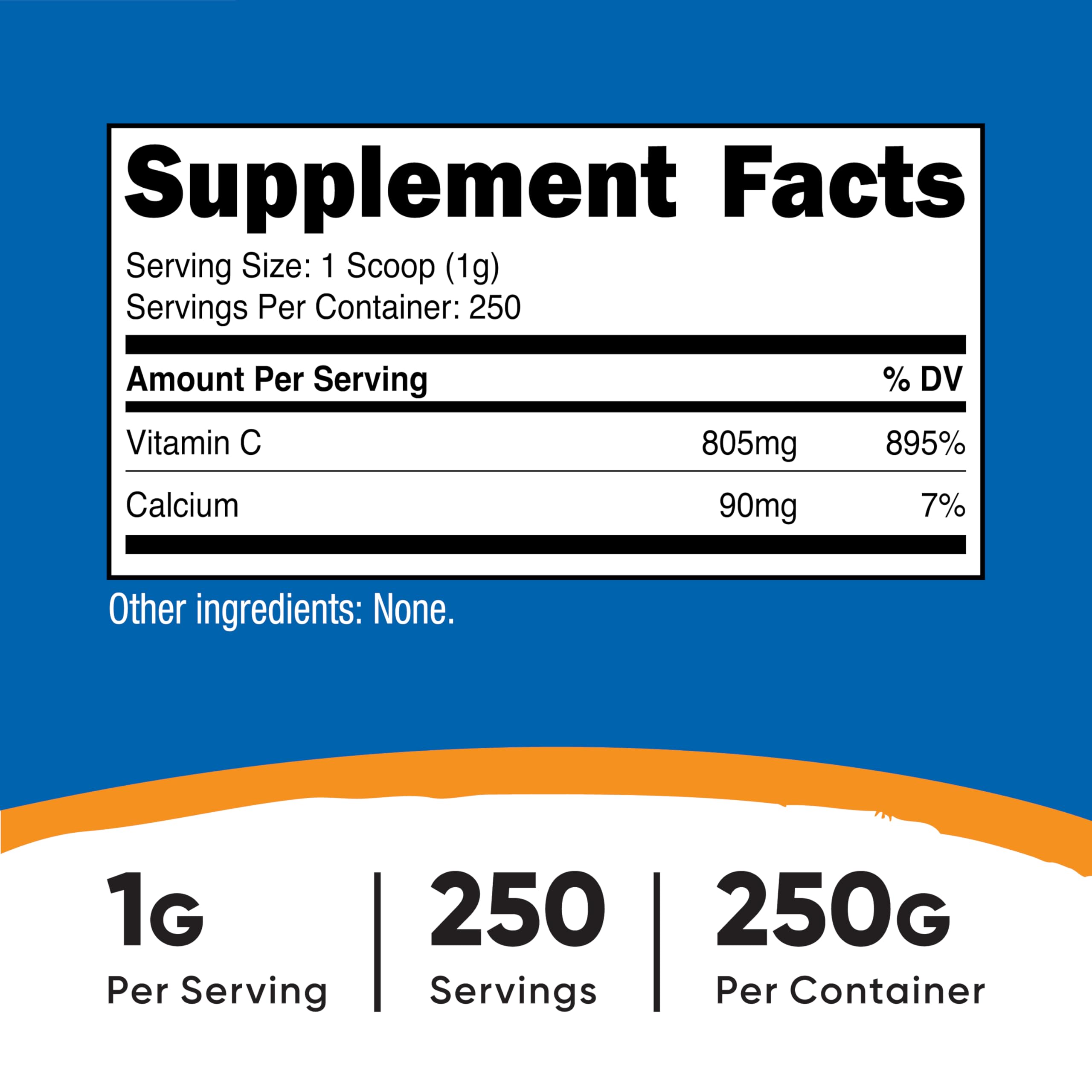 Nutricost Calcium Ascorbate Powder scoop for easy portioning and customization.