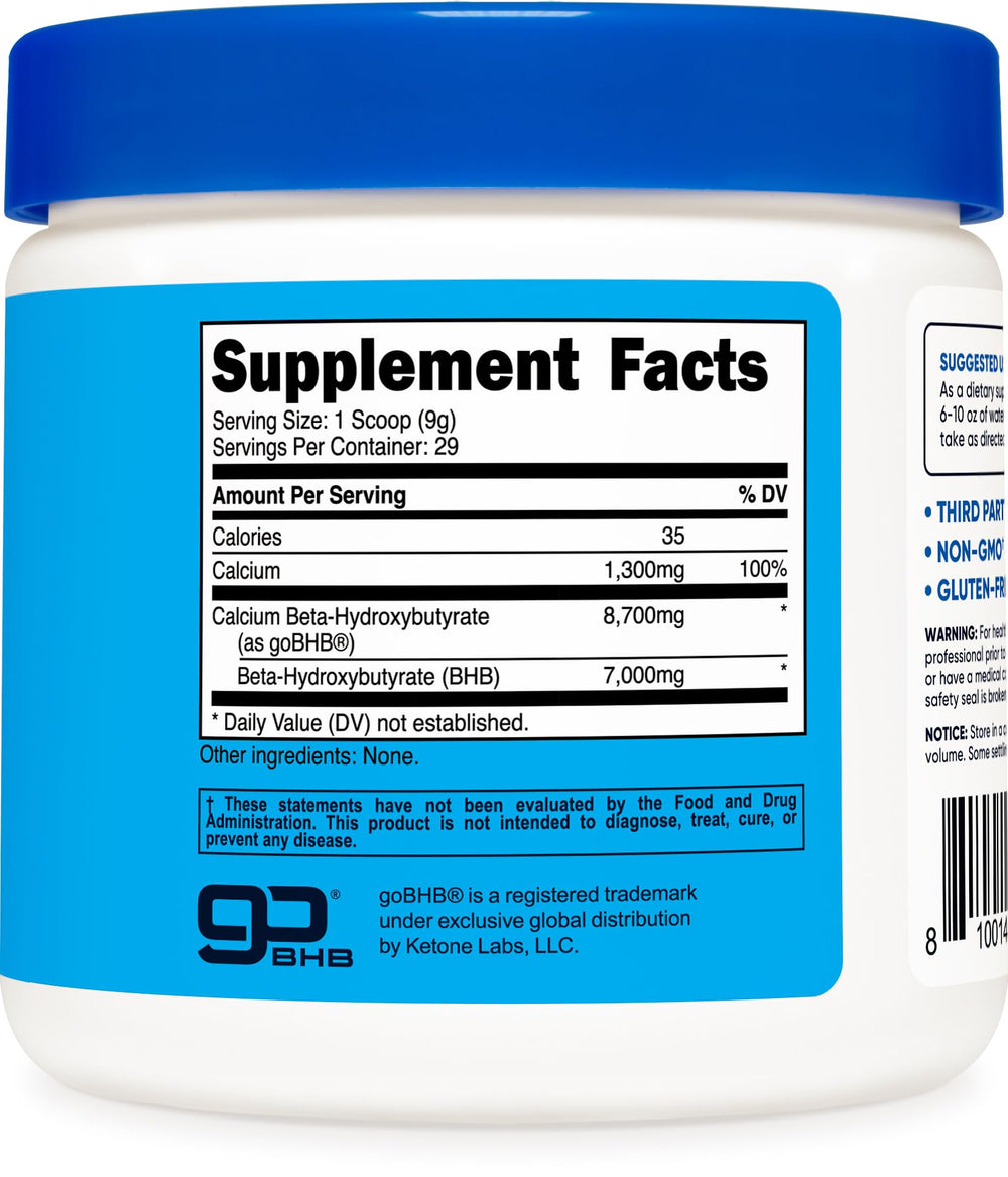 Nutricost Calcium BHB powder in a workout bottle ready for training.