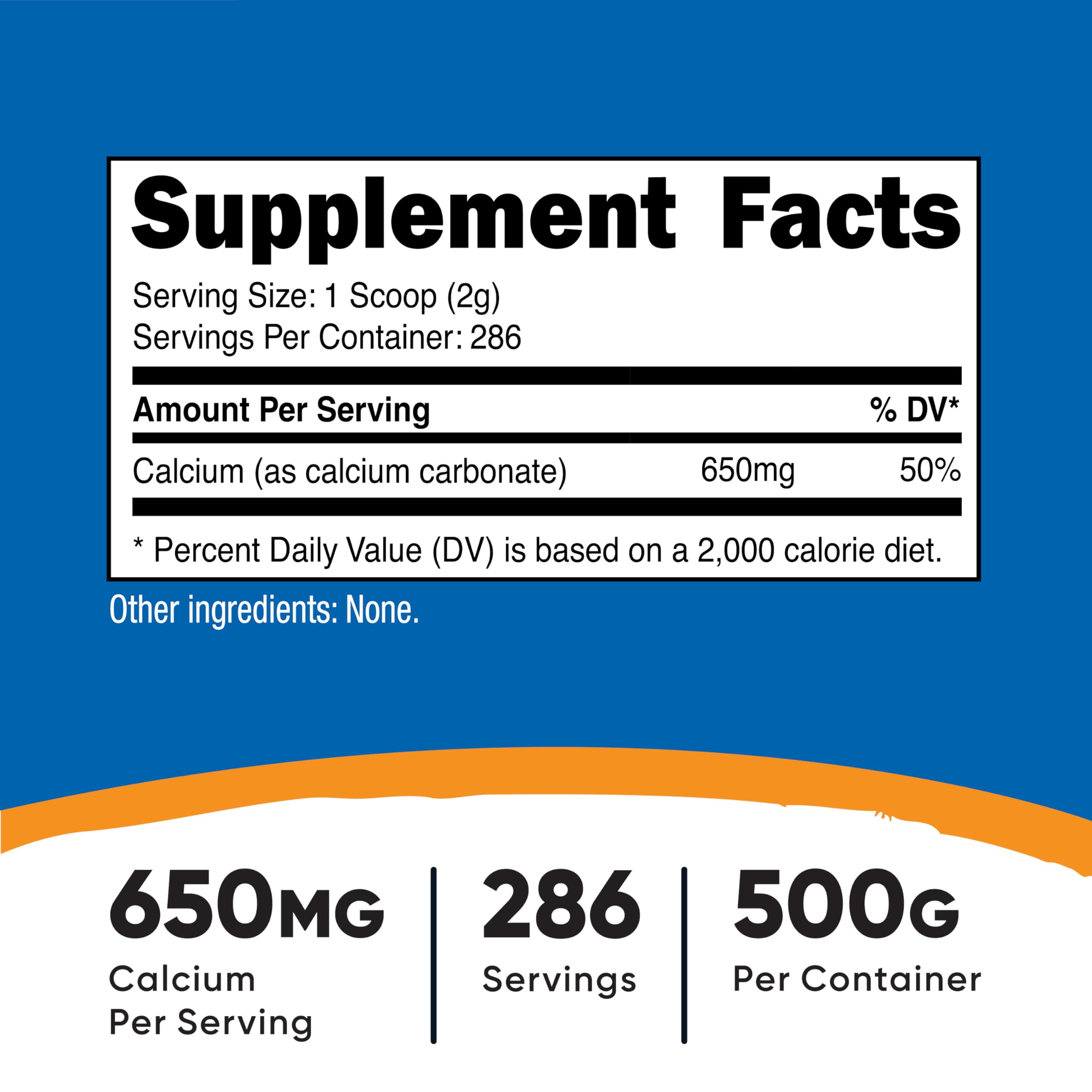 Nutricost Calcium Carbonate scoop included for accurate serving