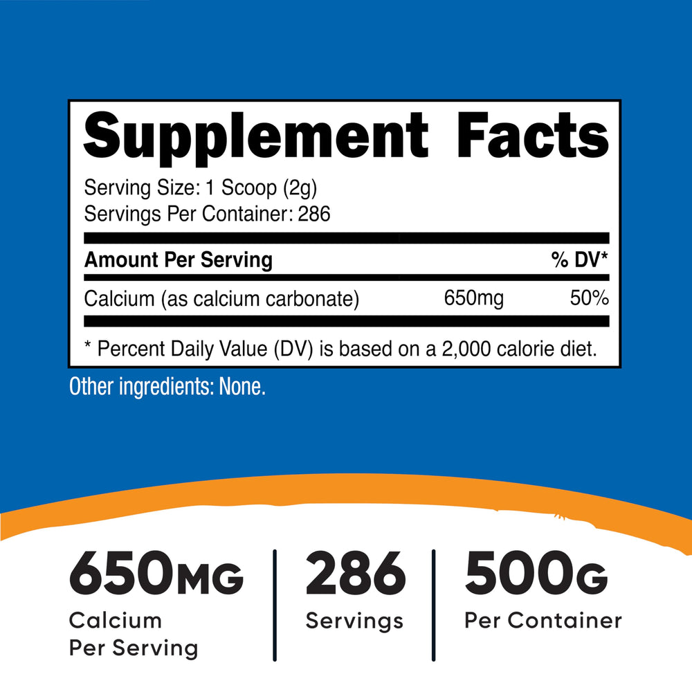 Nutricost Calcium Carbonate scoop included for accurate serving