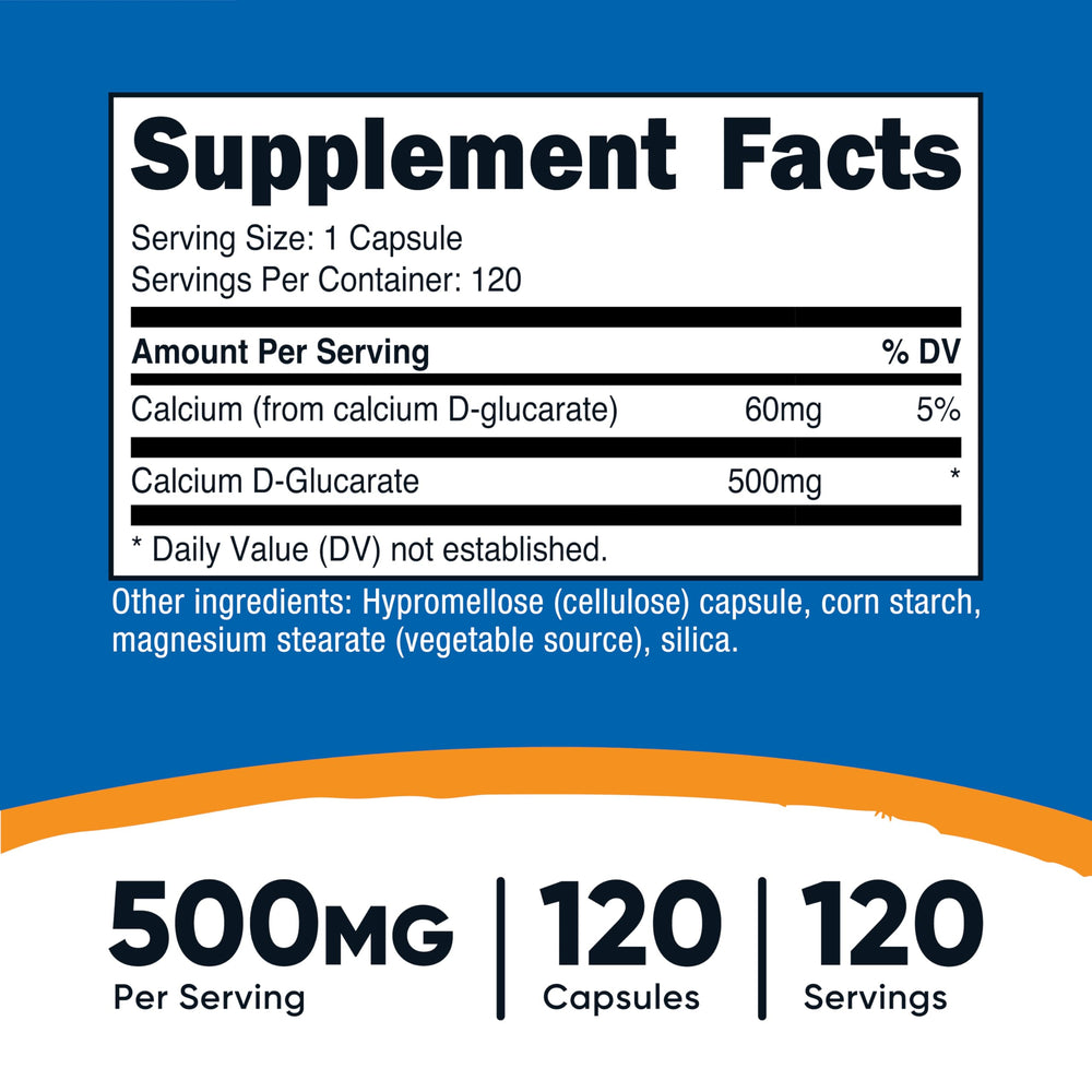 Nutricost Calcium D-Glucarate veggie capsule closeup for easy daily intake.