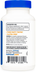 NSF-certified GMP-compliant FDA-registered facility logos on Nutricost packaging.