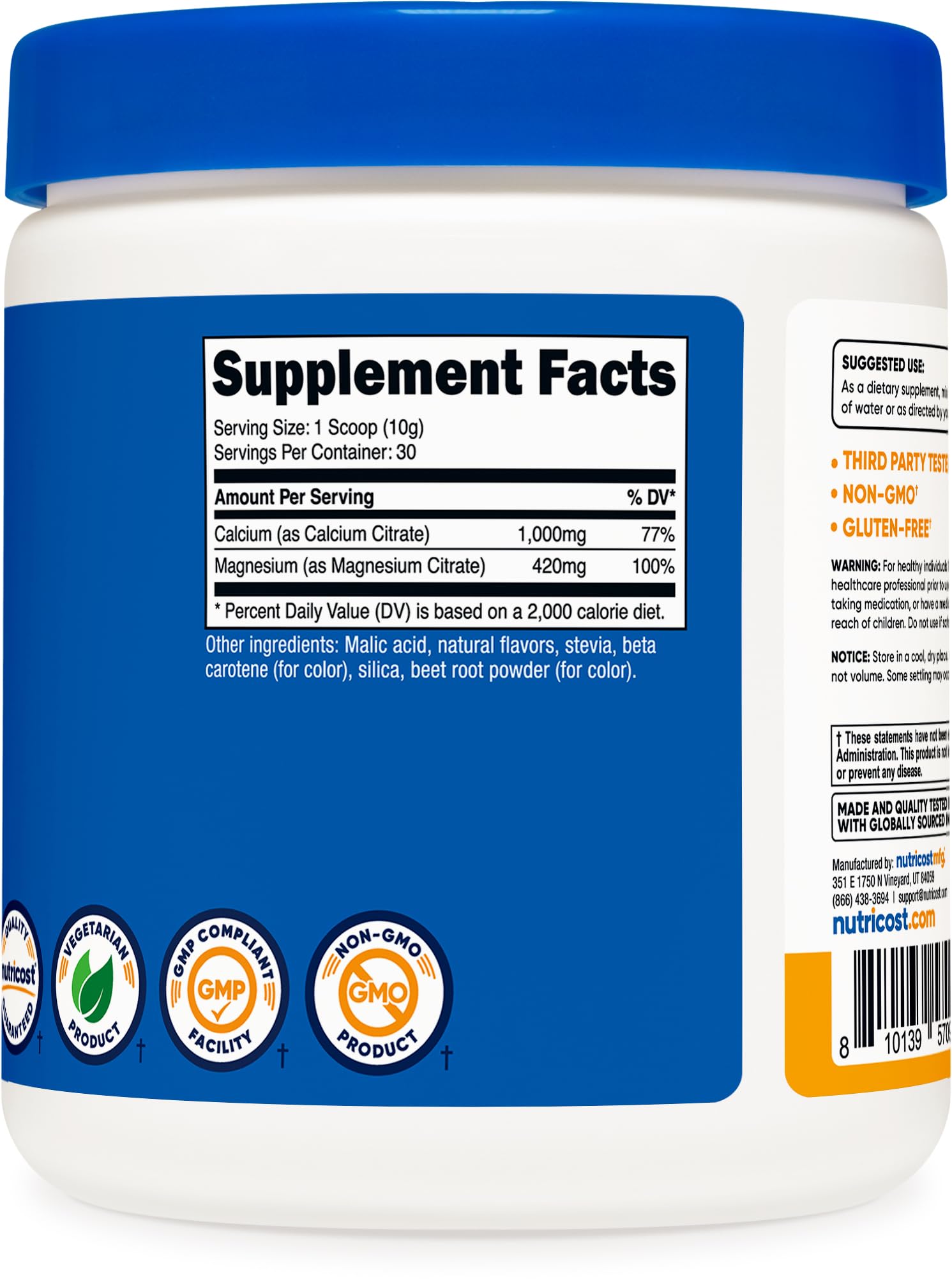 Nutricost Calcium Magnesium Powder Peach Mango daily-use routine shown for flavor and balance