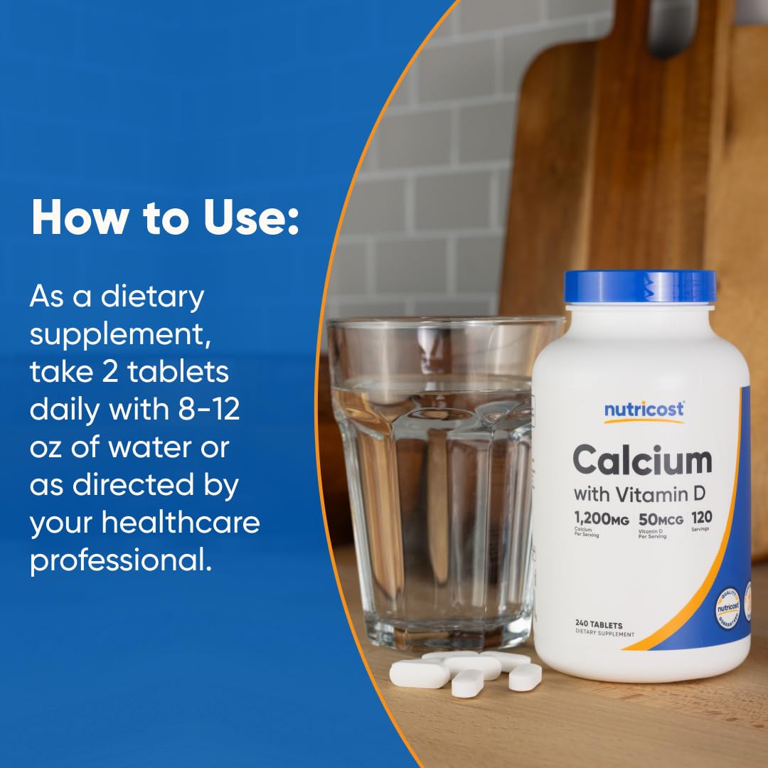 Nutricost Calcium with Vitamin D third-party tested seal, product integrity.