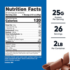 Nutricost Casein chocolate scoop highlights easy serving size for daily use