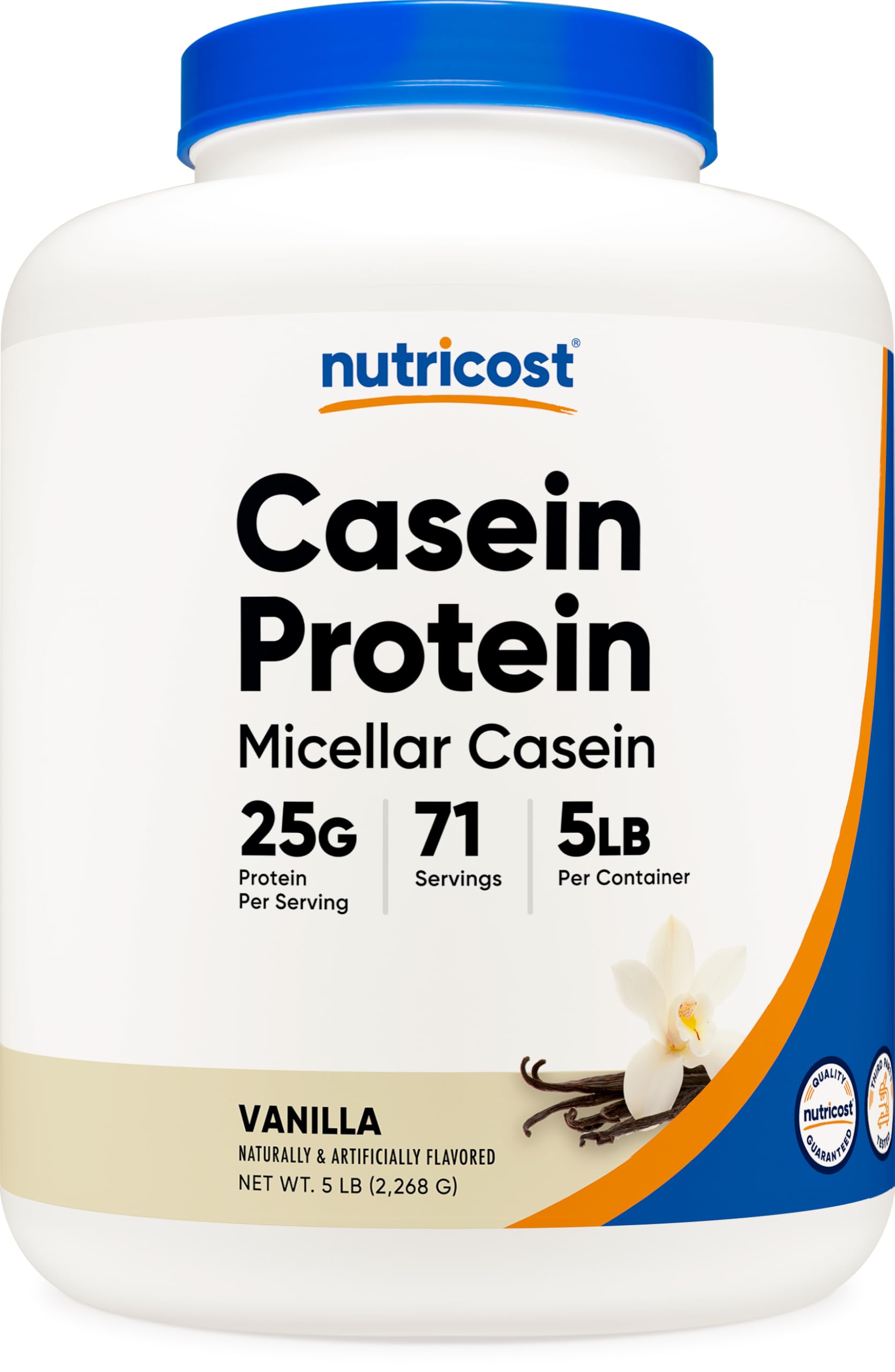 Nutricost Casein Vanilla bottle ready for a smooth daily shake