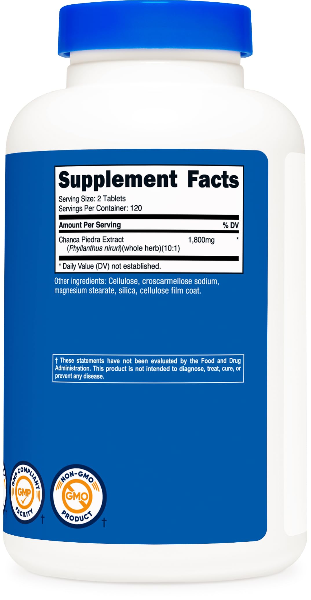 Nutricost Chanca Piedra Extract bottle beside daily routine suggestion