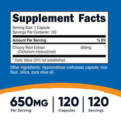 Nutricost Chicory Root capsules close-up, plant-based formula