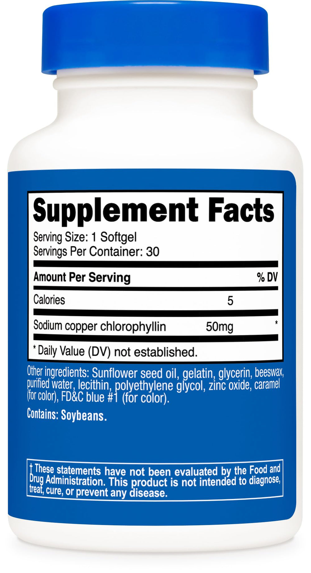 Nutricost Chlorophyll label notes NSF GMP and FDA registration.