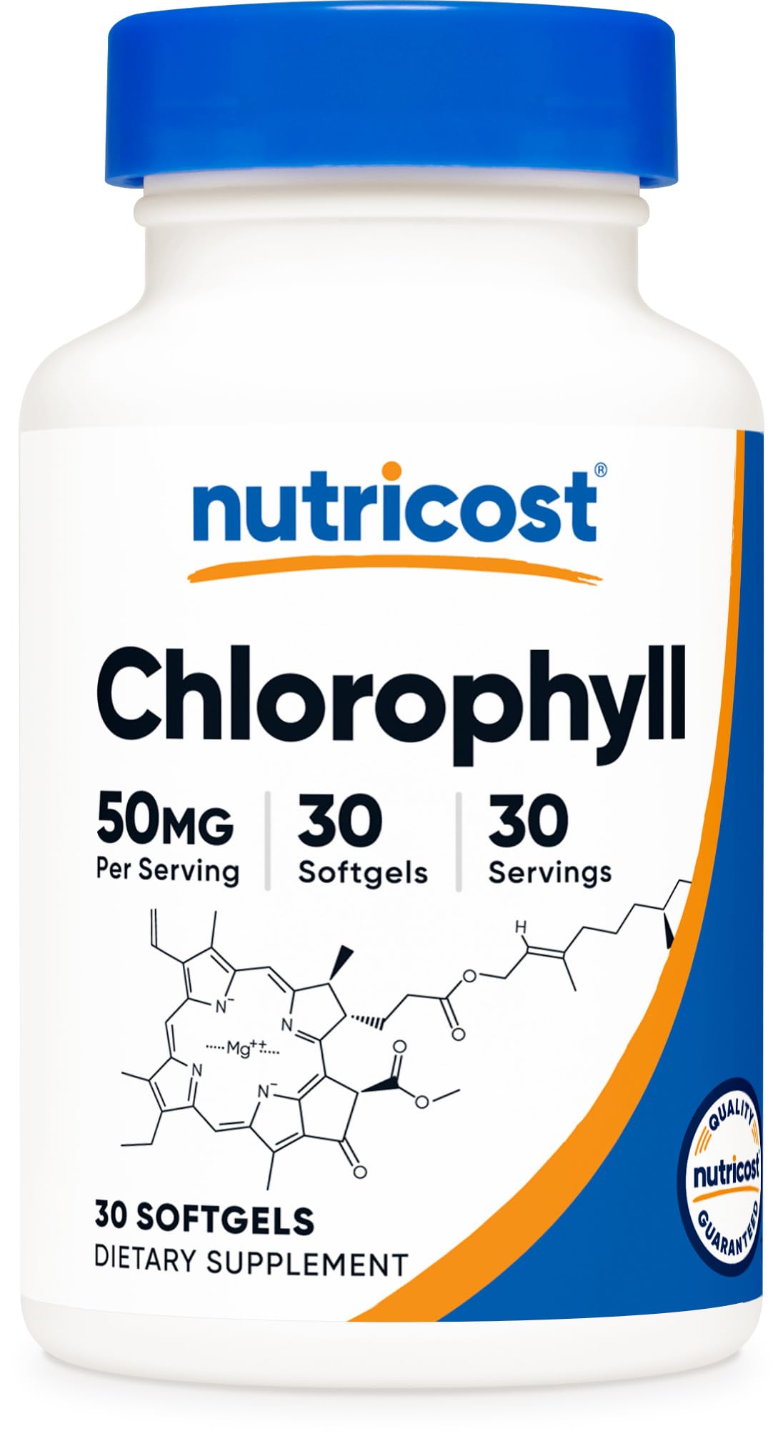Nutricost Chlorophyll softgel bottle shown for daily wellness support.