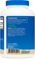 Nutricost Cinnamon Capsules label confirms Ceylon cinnamon and third-party testing.