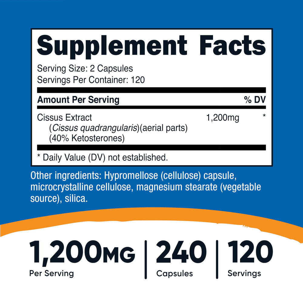Nutricost Cissus Quadrangularis capsules prepared for daily supplementation.