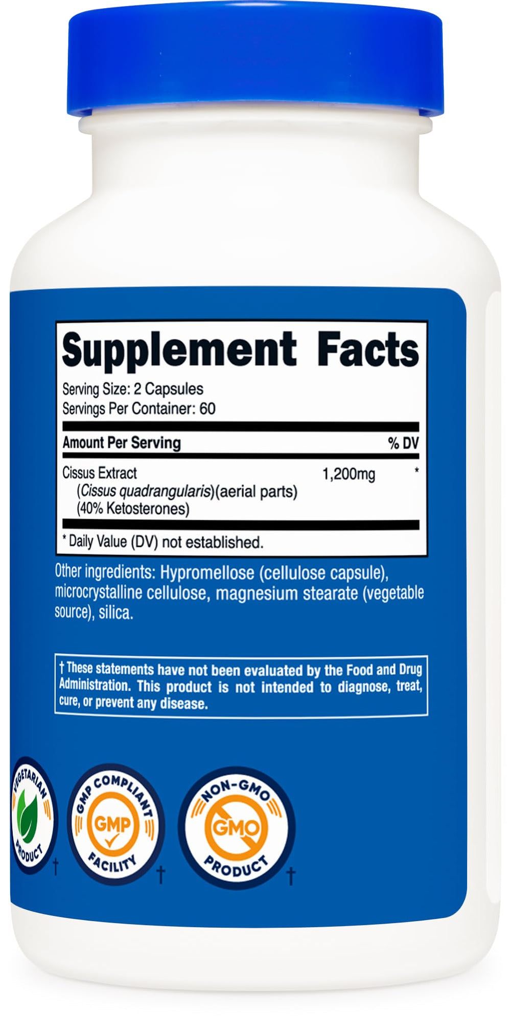 Nutricost Cissus Quadrangularis gluten-free label supports dietary choices