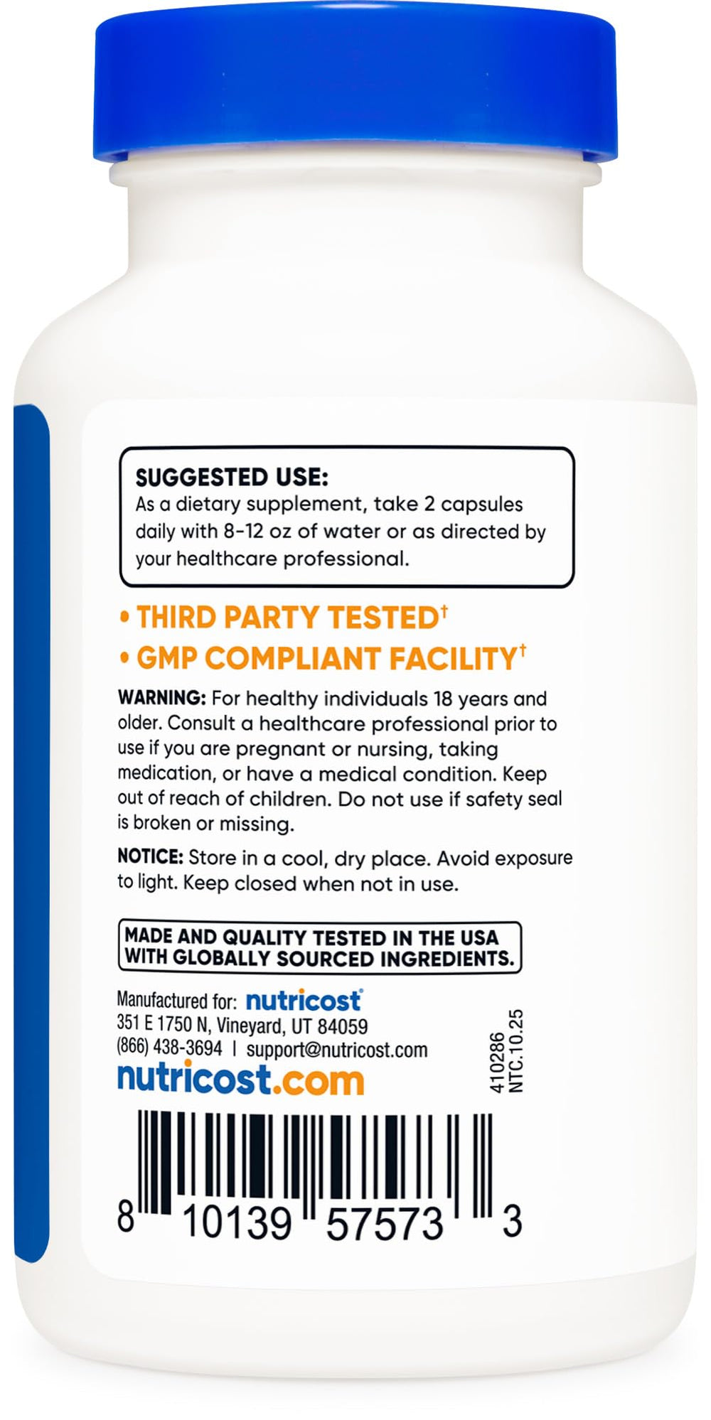 Nutricost Cistanche Tubulosa serving image illustrating a standard dosage.