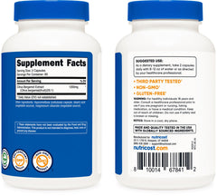 Nutricost Citrus Bergamot capsules ingredients panel highlighting 25:1 extract potency.