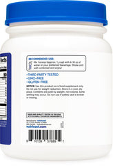 Nutricost Clear Whey Berry Blast serving scoop highlights 20g protein per serving.