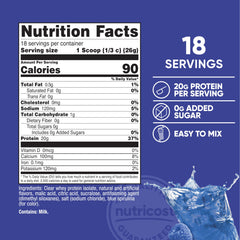 Nutricost Clear Whey Berry Blast shake glass shows quick, hydrating protein for on-the-go days.