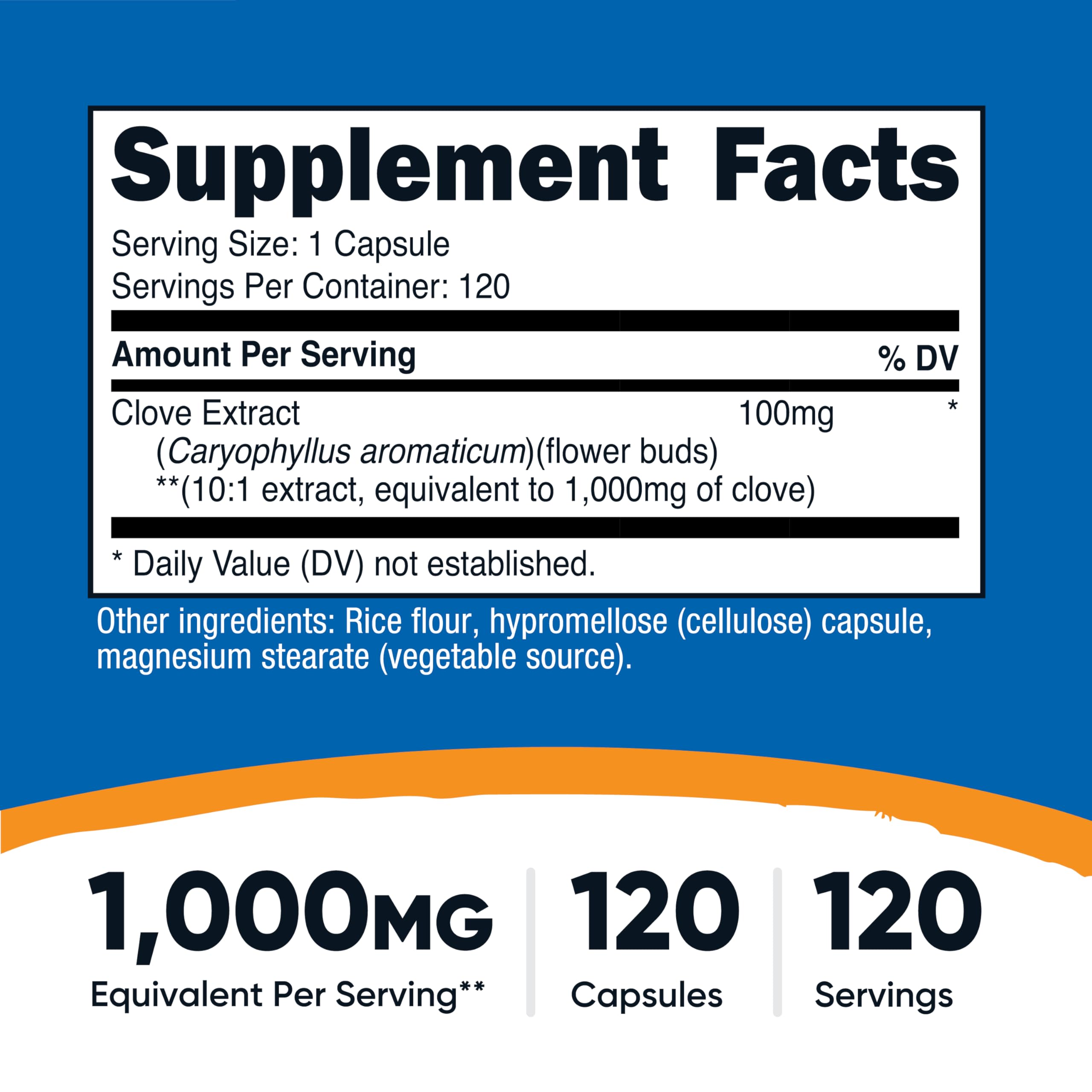 Nutricost Clove 10:1 Extract capsules arranged for easy daily intake.