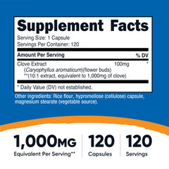 Nutricost Clove 10:1 Extract capsules arranged for easy daily intake.