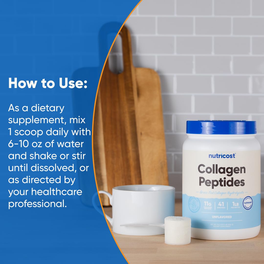 Nutricost collagen peptides powder storage area hints long shelf life for ongoing use