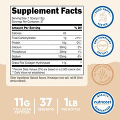 Nutricost Collagen Peptides Vanilla scoop in a glass with liquid.