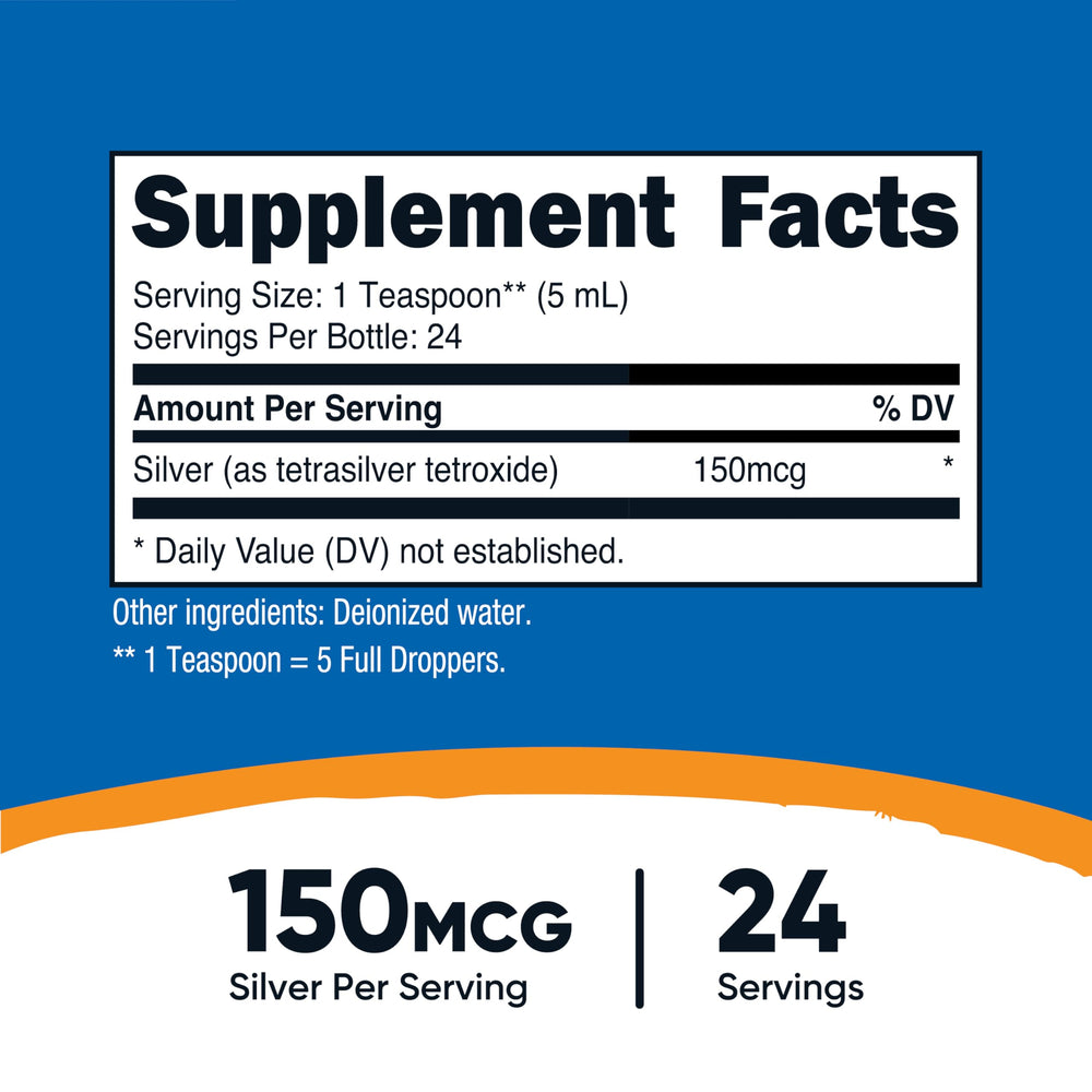 Nutricost colloidal silver dropper in action, easy measured servings