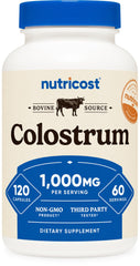 Nutricost Colostrum 1000mg bottle front for daily use and easy identification.