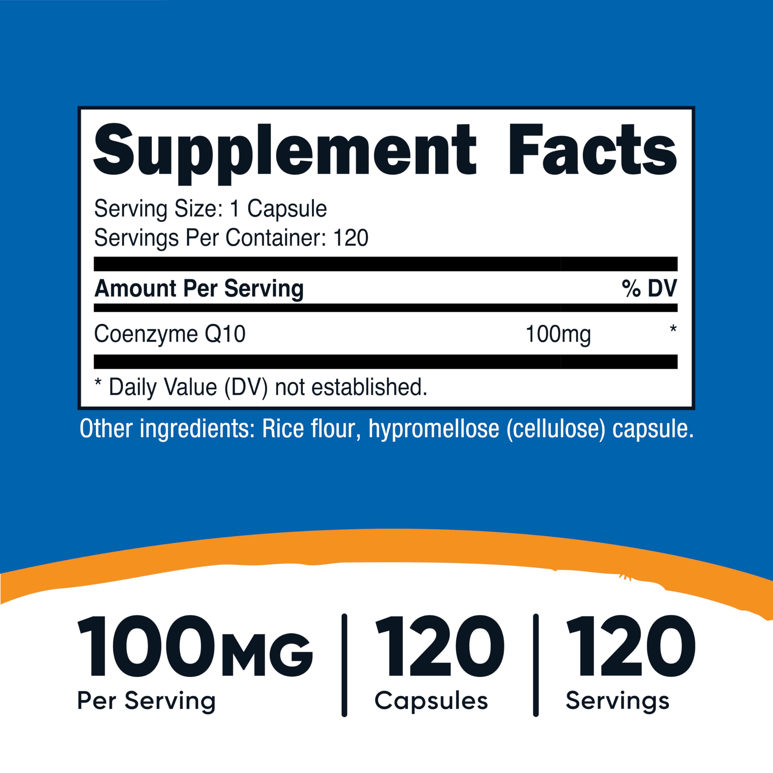 Nutricost CoQ10 100mg capsules shown as vegetarian capsules for easy daily use